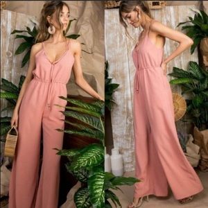 Peach Strappy Jumpsuit